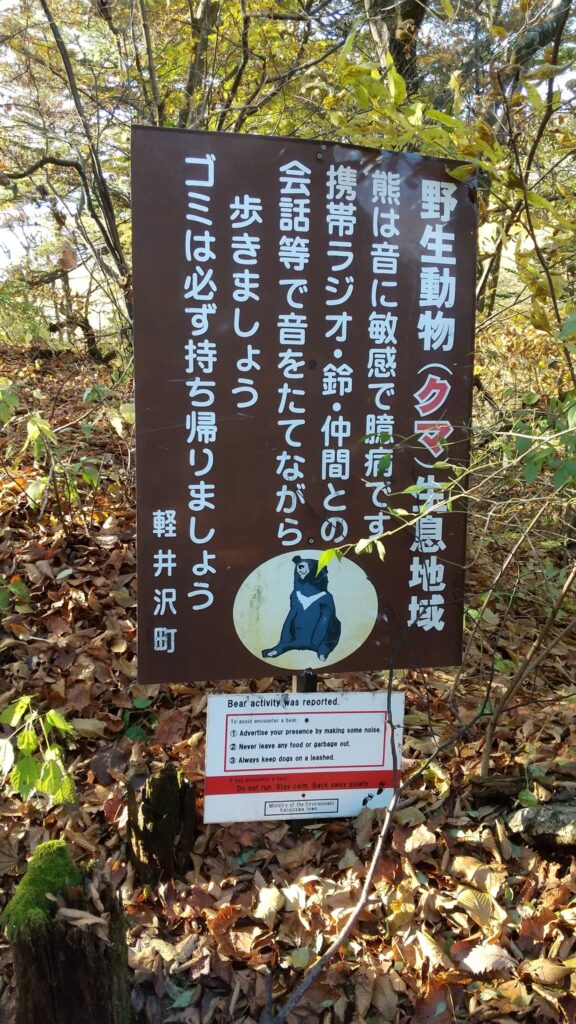 熊注意の看板